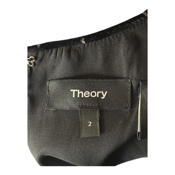 Theory Wynter Dot Long Sleeve Velvet Dress black size 4 - Picture 4 of 6